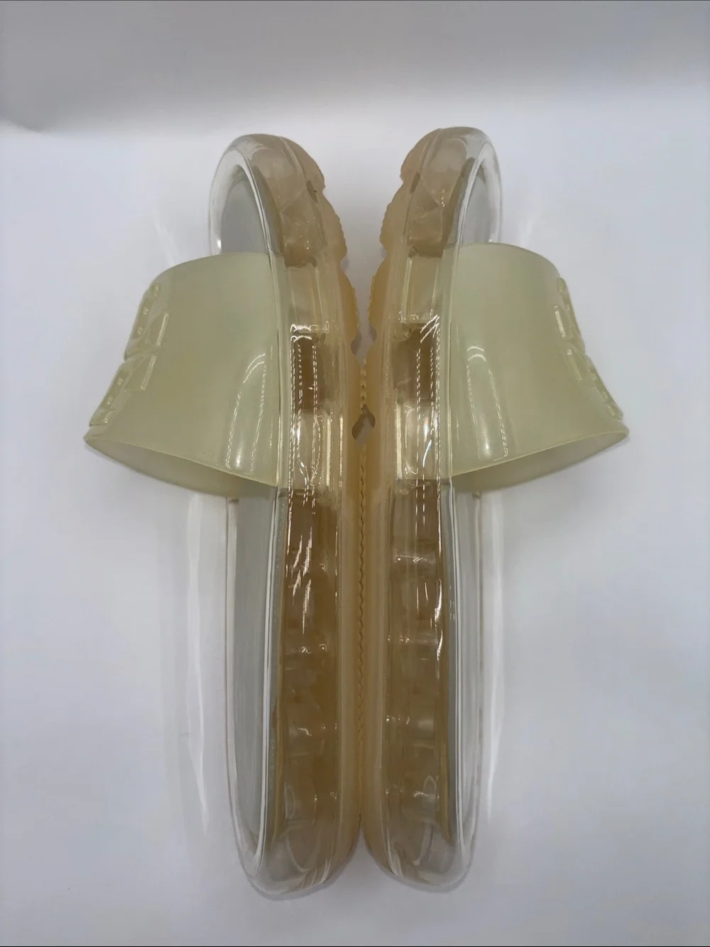 Tory Burch Cream/Clear Jelly Slide Sandals